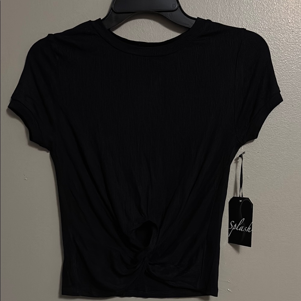 Black Knotted T-Shirt